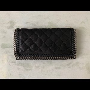STELLA McCARTNEY Shaggy Deer Quilted Black Wallet